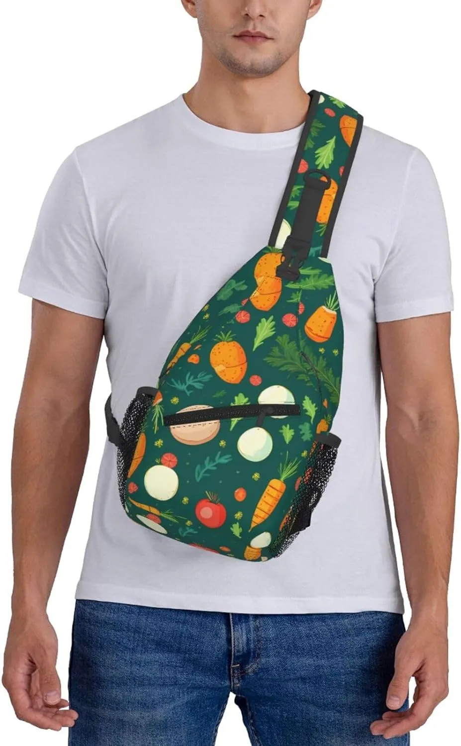 Crossbody Sling Backpack Sling Bag For Men Women Cross Chest Bag Shoulder Bag Carrots And Eggs Travel Hiking Daypack