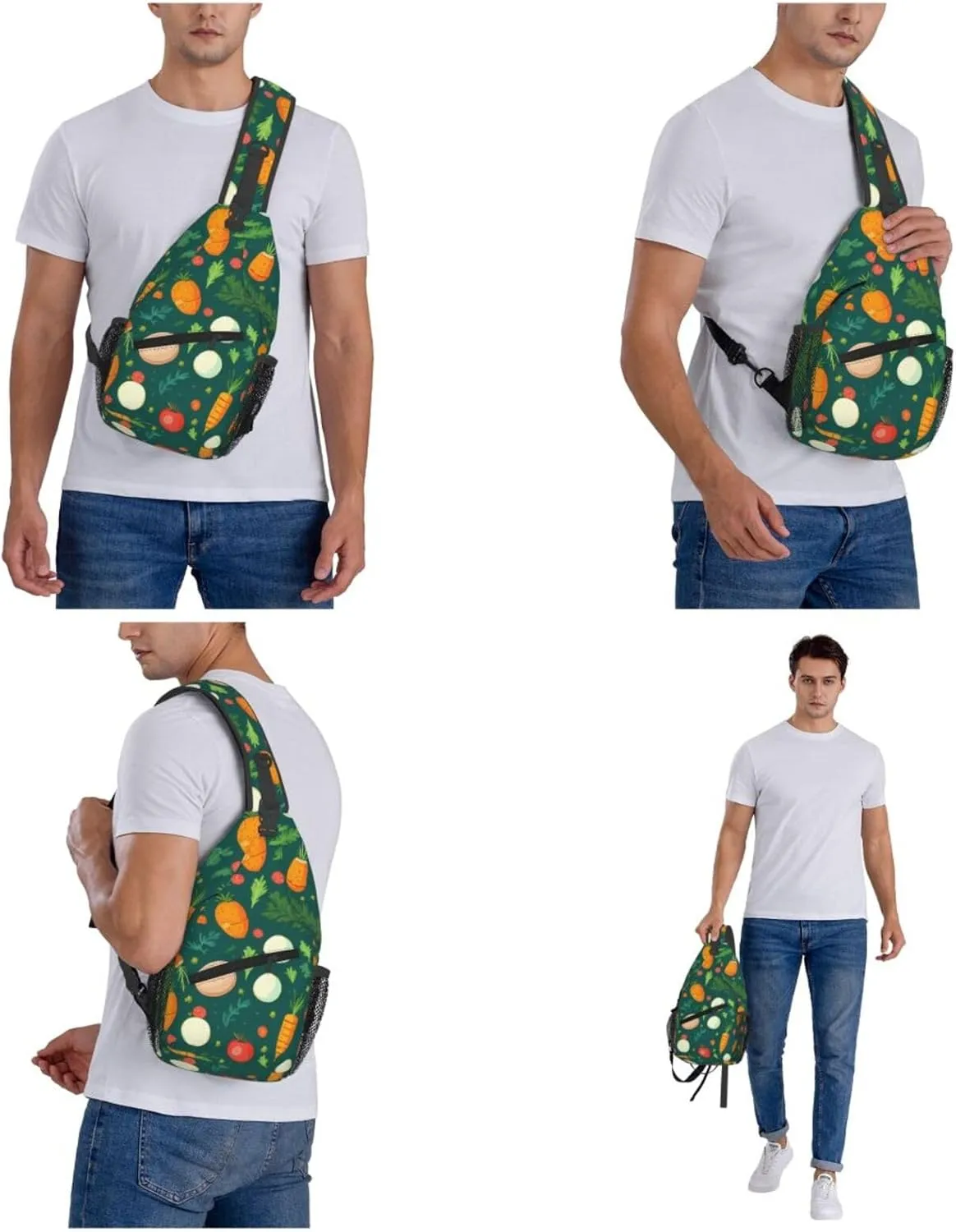 Crossbody Sling Backpack Sling Bag For Men Women Cross Chest Bag Shoulder Bag Carrots And Eggs Travel Hiking Daypack