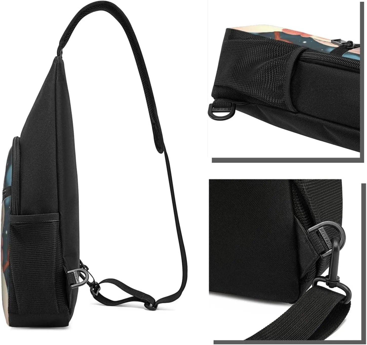 Crossbody Sling Backpack Sling Bag for Men Women Cross Chest Bag Shoulder Bag Cute Snowman Travel Hiking Daypack