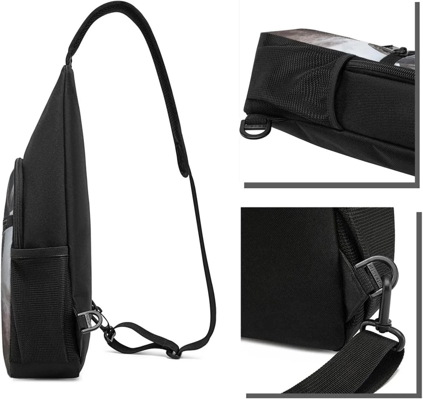 Crossbody Sling Backpack Sling Bag for Men Women Cross Chest Bag Shoulder Bag Deer head in the snow Travel Hiking Daypack