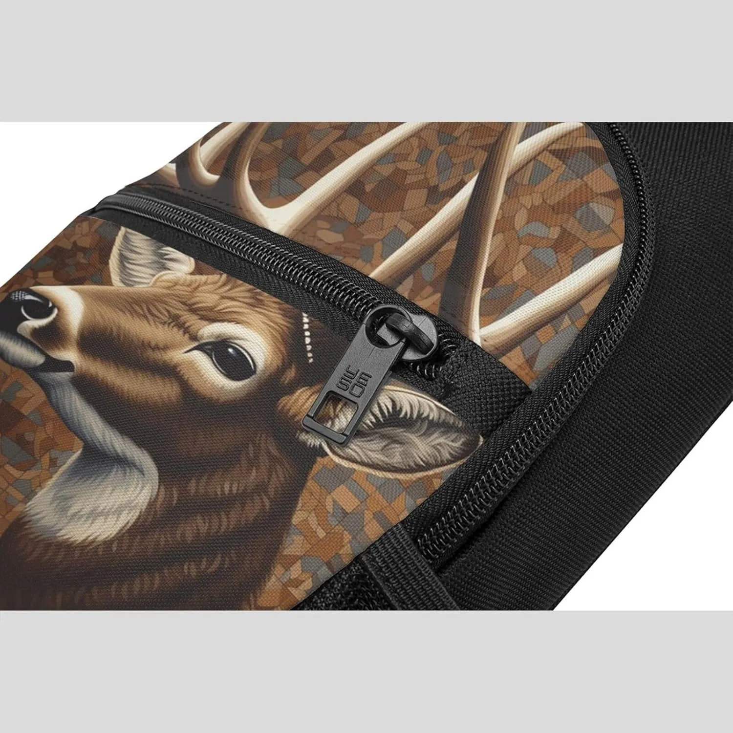 Crossbody Sling Backpack Sling Bag for Men Women Cross Chest Bag Shoulder Bag Deer on brown background Travel Hiking Daypack