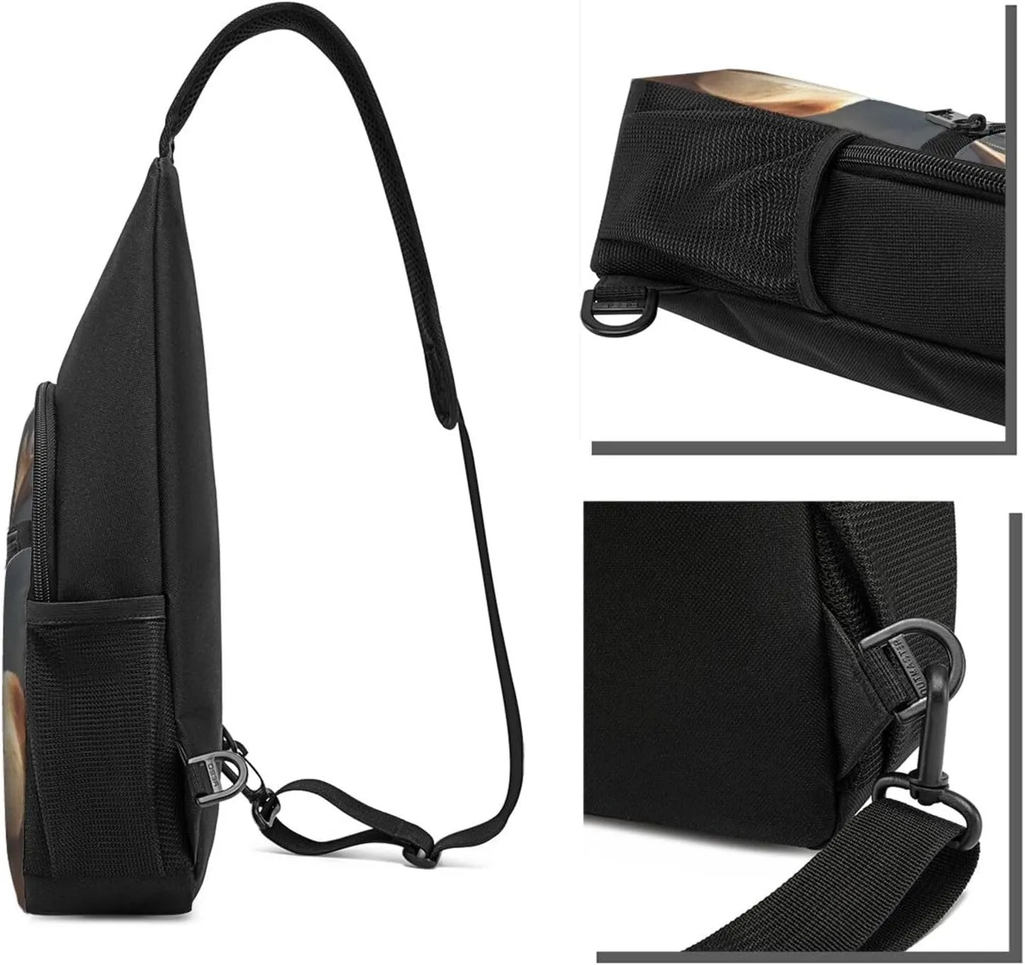 Crossbody Sling Backpack Sling Bag for Men Women Cross Chest Bag Shoulder Bag Deer with Antlers Travel Hiking Daypack