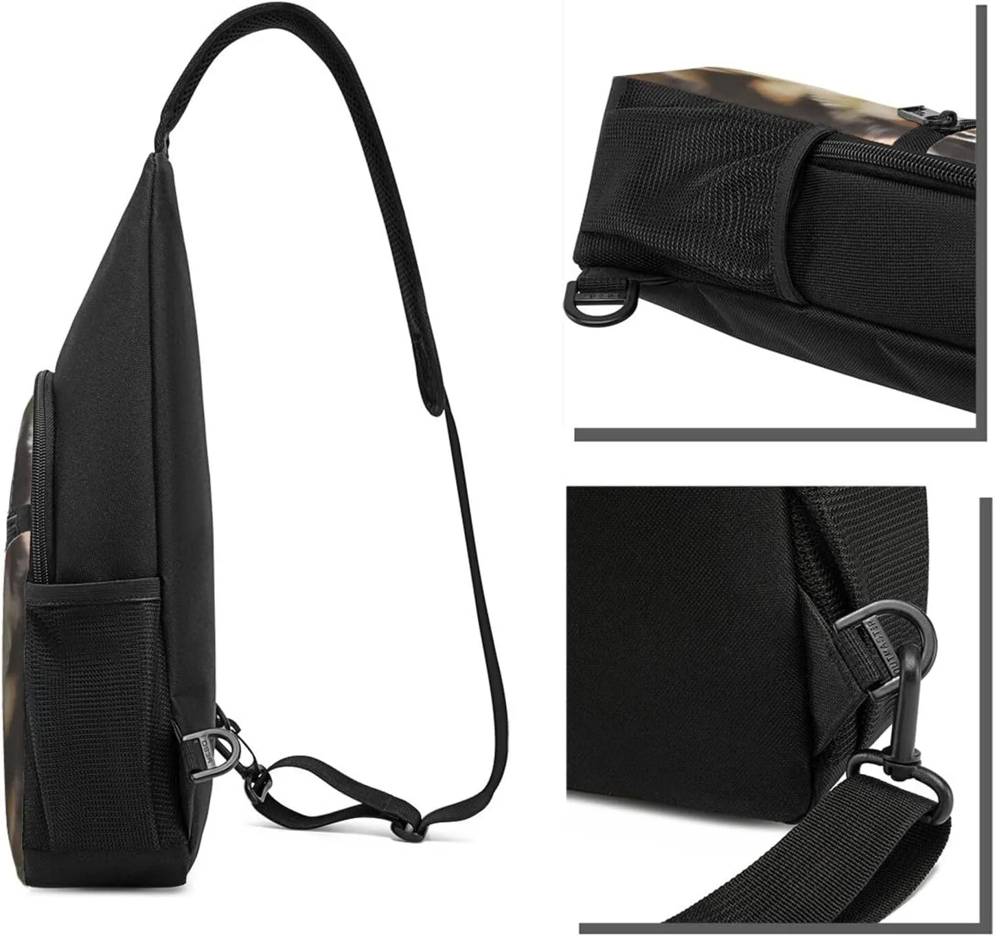 Crossbody Sling Backpack Sling Bag for Men Women Cross Chest Bag Shoulder Bag dog family Travel Hiking Daypack
