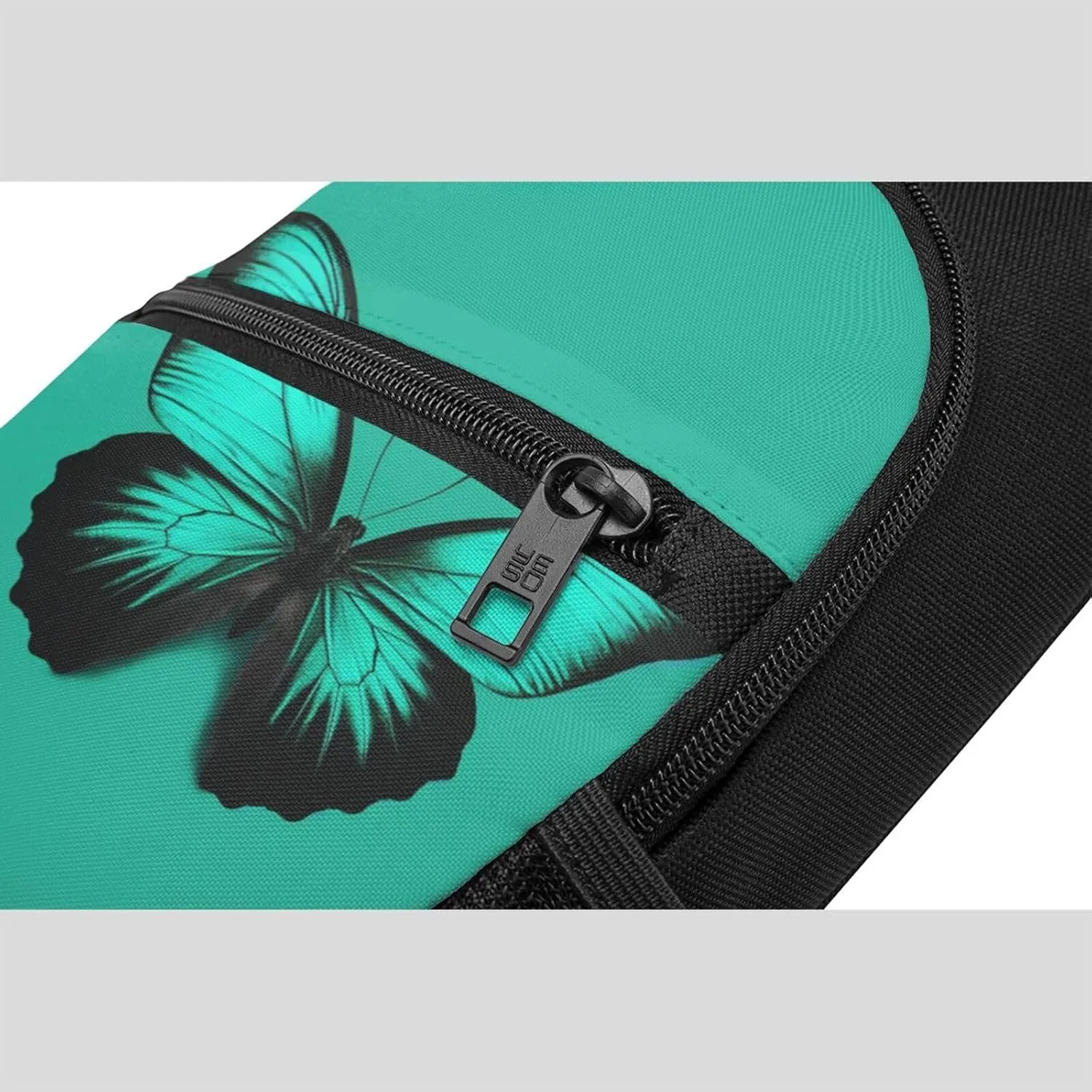 Crossbody Sling Backpack Sling Bag for Men Women Cross Chest Bag Shoulder Bag Green butterfly Travel Hiking Daypack