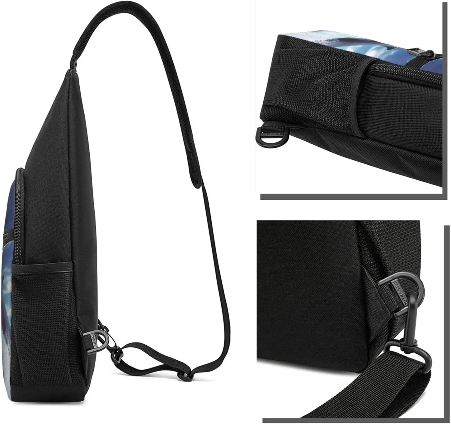 Crossbody Sling Backpack Sling Bag for Men Women Cross Chest Bag Shoulder Bag Jumping whales Travel Hiking Daypack