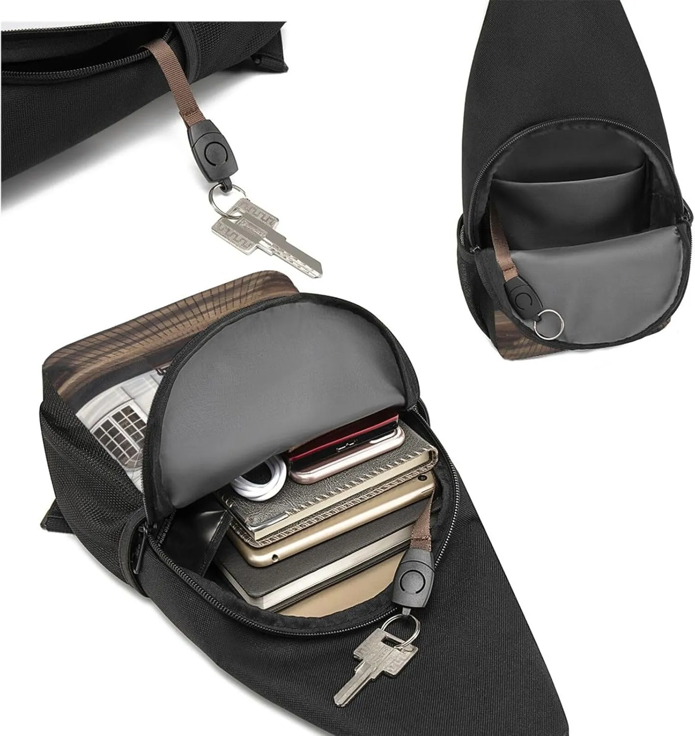 Crossbody Sling Backpack Sling Bag for Men Women Cross Chest Bag Shoulder Bag Sash window Travel Hiking Daypack