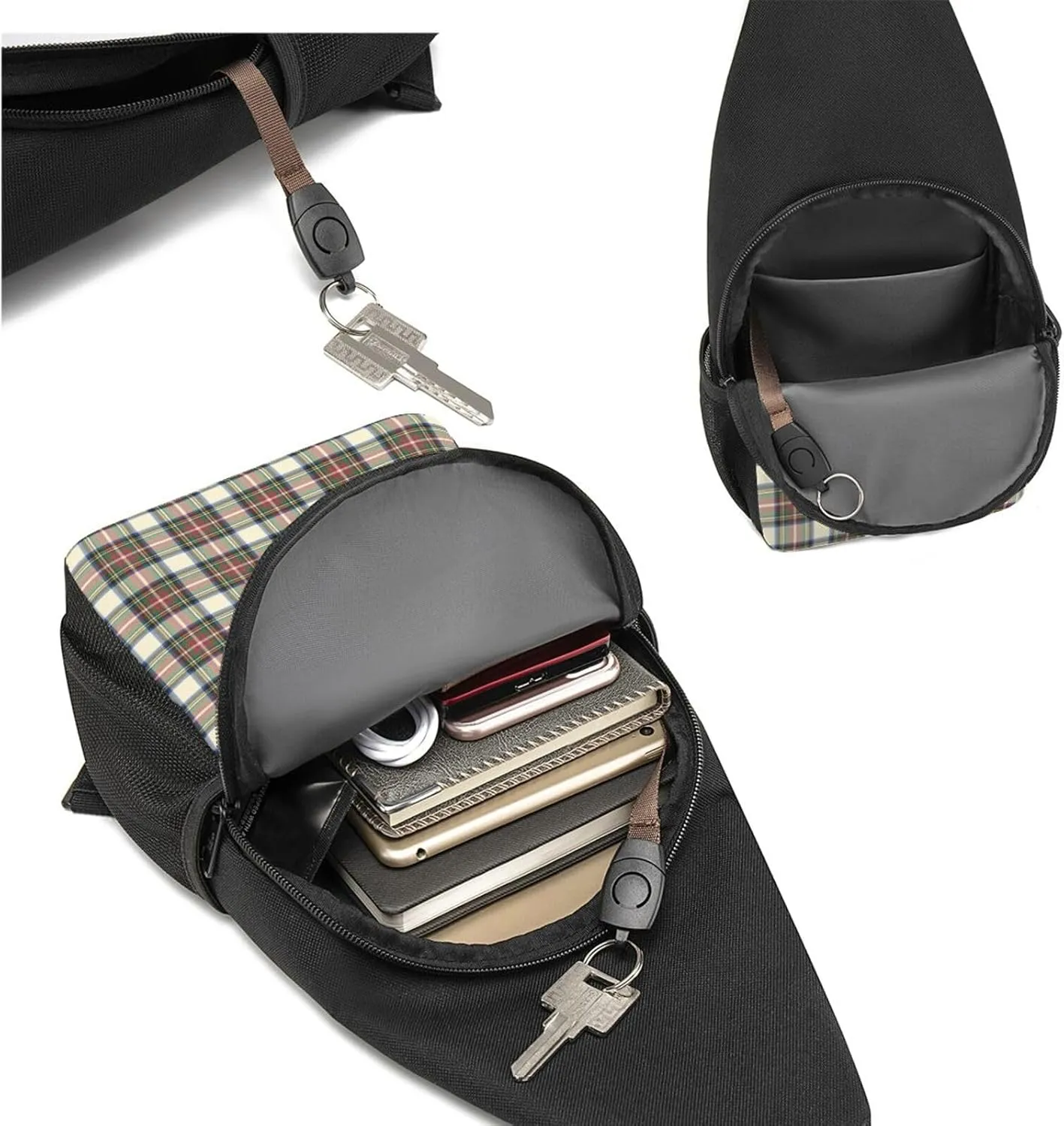 Crossbody Sling Backpack Stewart Dress Ancient Tartan Shoulder Chest Bag Daypack for Traveling Sport