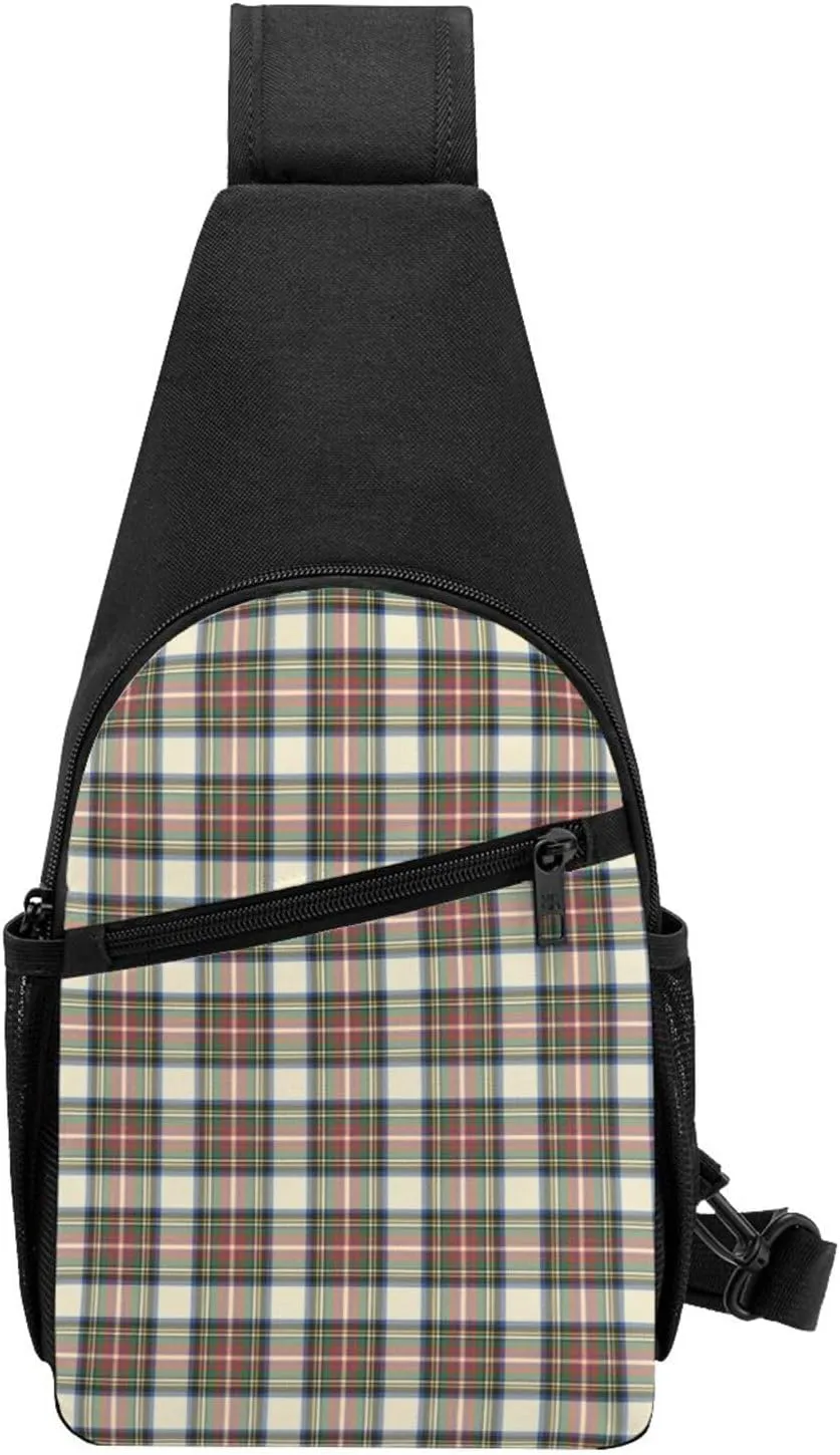 Crossbody Sling Backpack Stewart Dress Ancient Tartan Shoulder Chest Bag Daypack for Traveling Sport