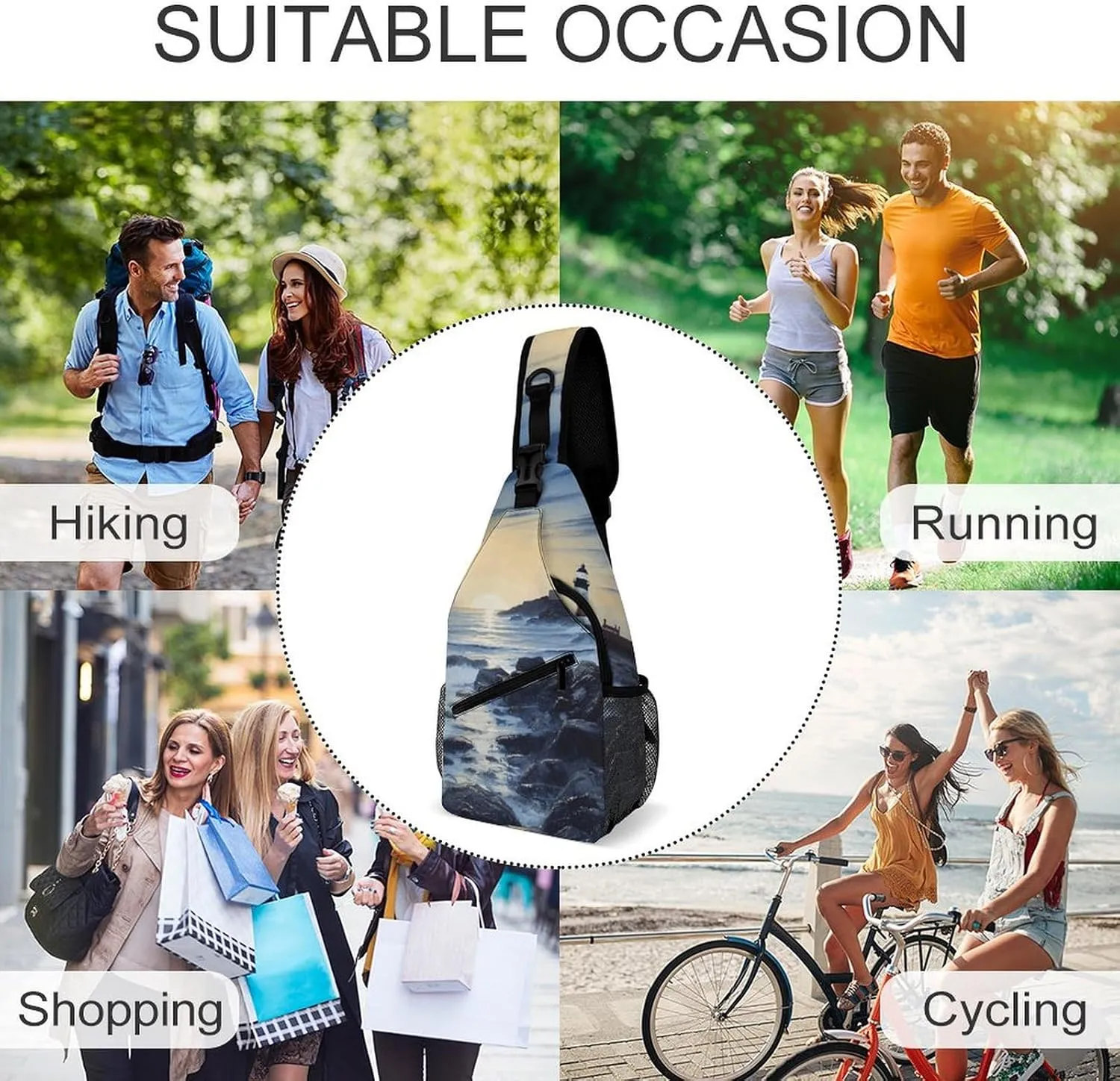 Crossbody Sling Bag Cat Under Blanket Backpack Sling Bag Travel Hiking Chest Bag Shoulder Bag Daypack