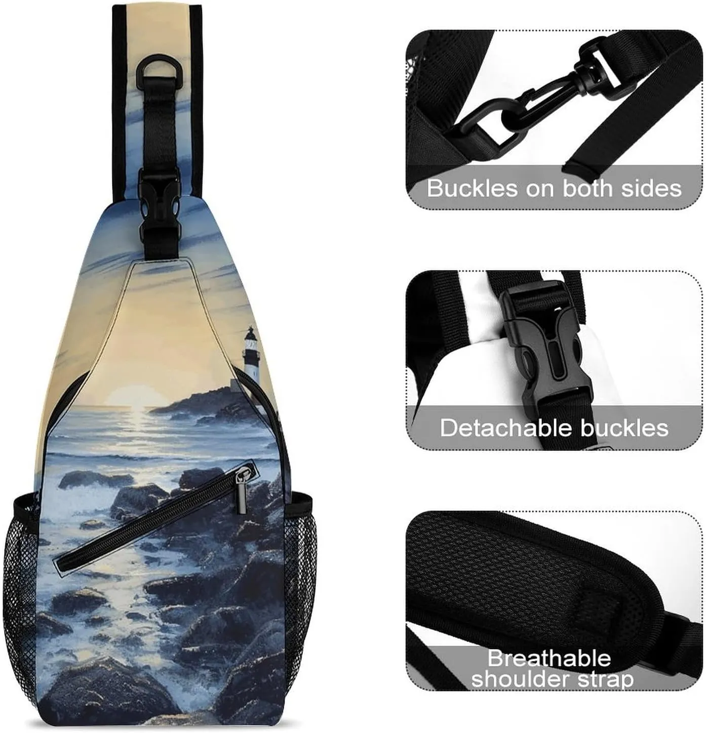 Crossbody Sling Bag Cat Under Blanket Backpack Sling Bag Travel Hiking Chest Bag Shoulder Bag Daypack