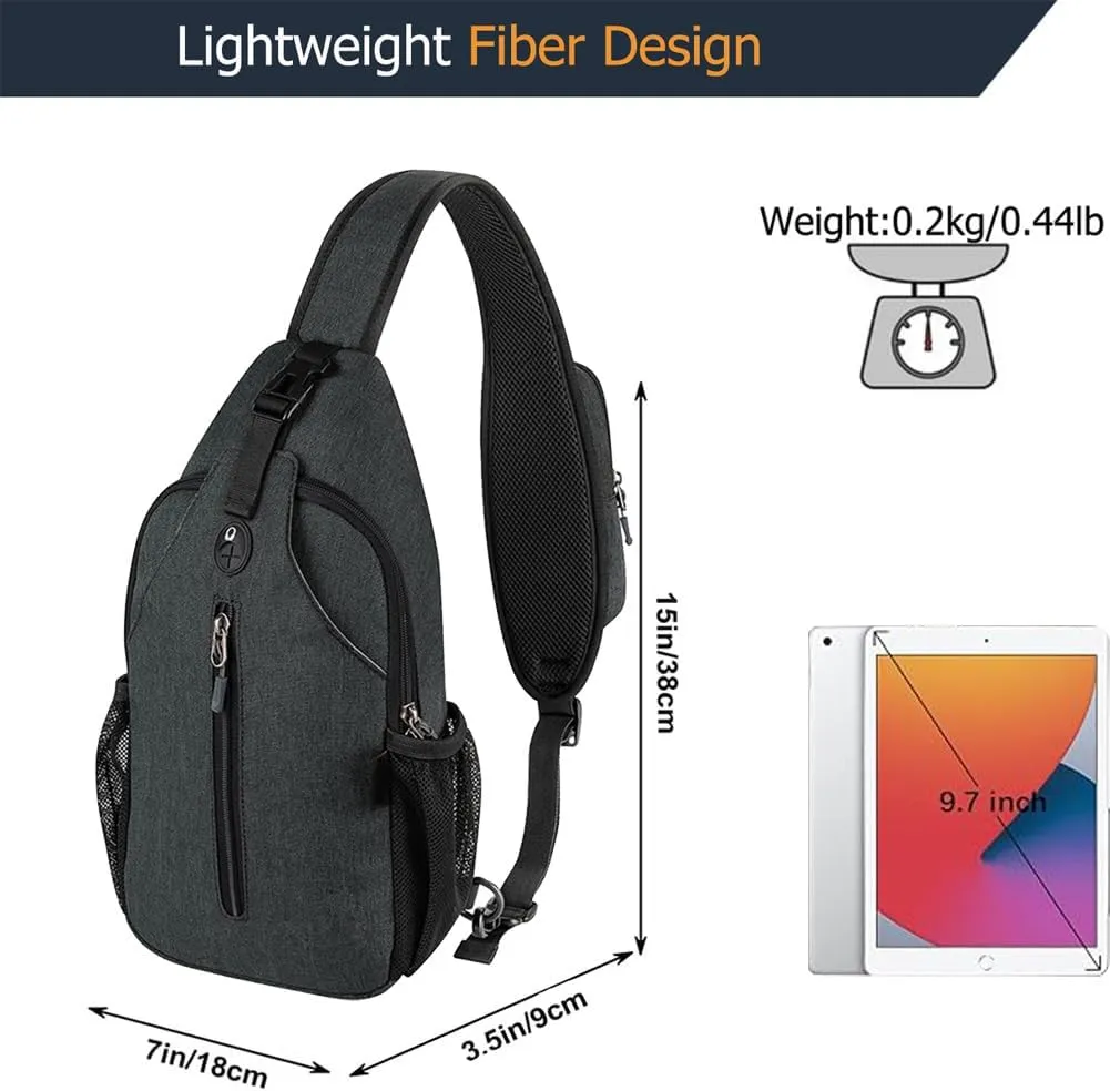 Crossbody Sling Bag Chest Daypack Small Shoulder Backpack Casual Multipurpose for Hiking Travel Men Women