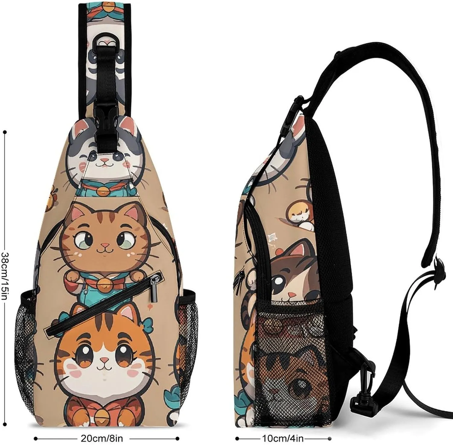 Crossbody Sling Bag Cute Dogs Backpack Sling Bag Travel Hiking Chest Bag Shoulder Bag Daypack
