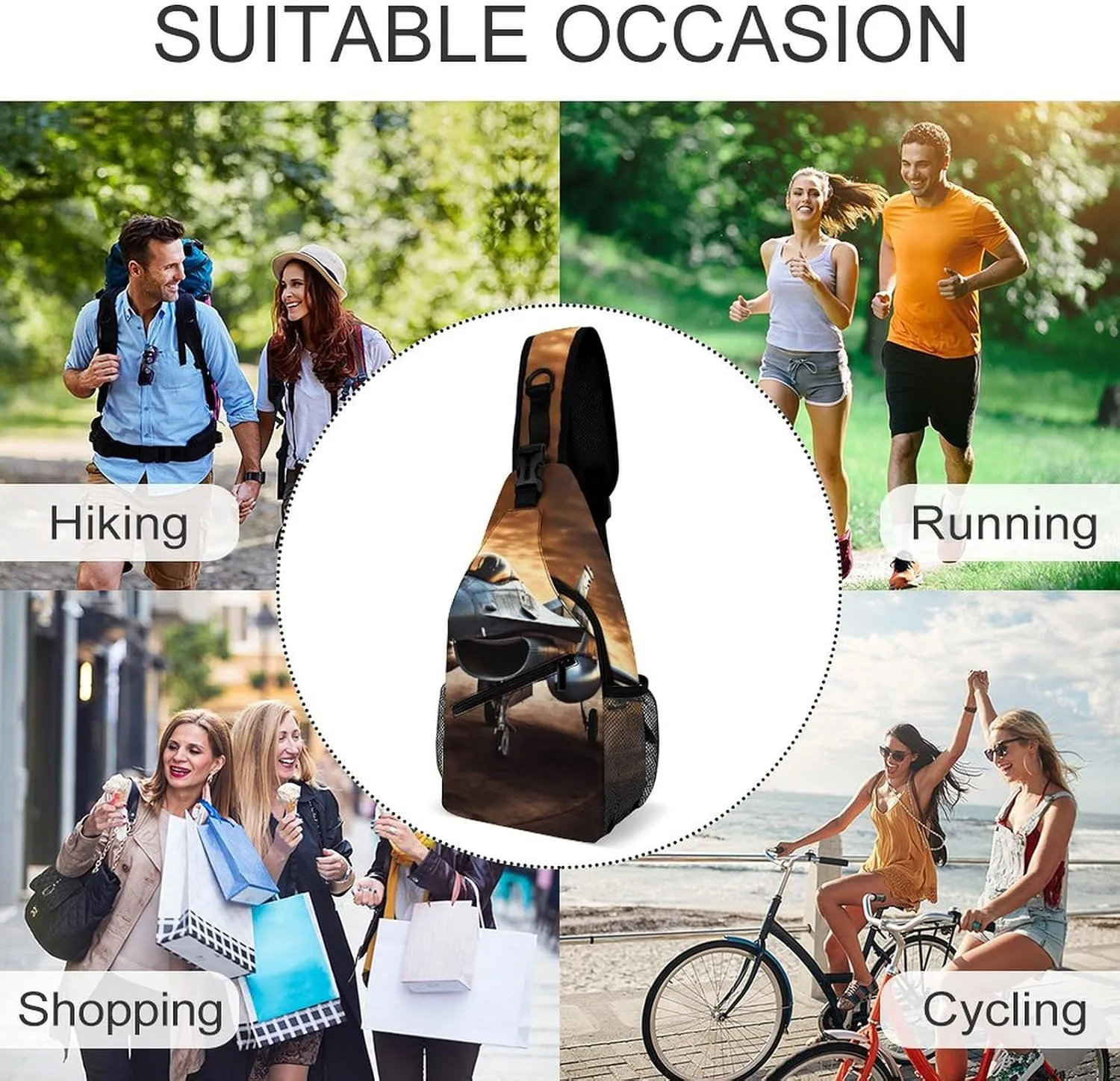 Crossbody Sling Bag Cute Dogs Backpack Sling Bag Travel Hiking Chest Bag Shoulder Bag Daypack