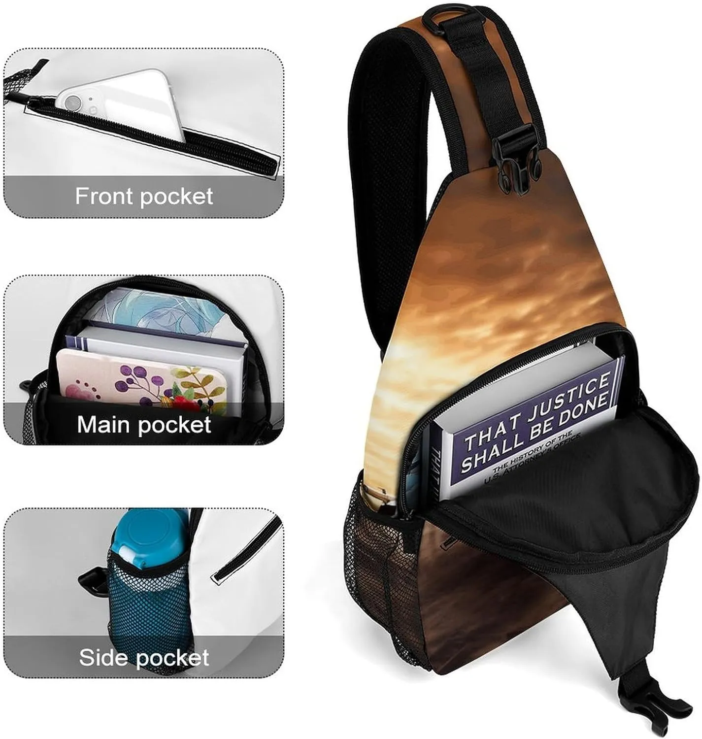 Crossbody Sling Bag Cute Dogs Backpack Sling Bag Travel Hiking Chest Bag Shoulder Bag Daypack