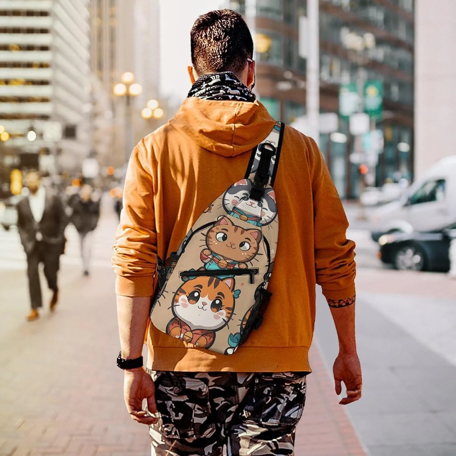 Crossbody Sling Bag Cute Dogs Backpack Sling Bag Travel Hiking Chest Bag Shoulder Bag Daypack