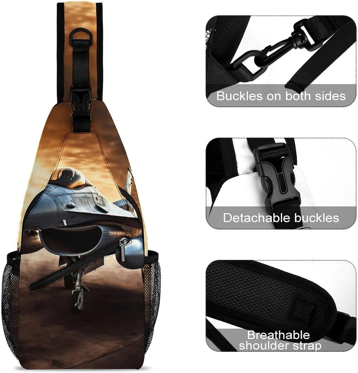Crossbody Sling Bag Cute Dogs Backpack Sling Bag Travel Hiking Chest Bag Shoulder Bag Daypack