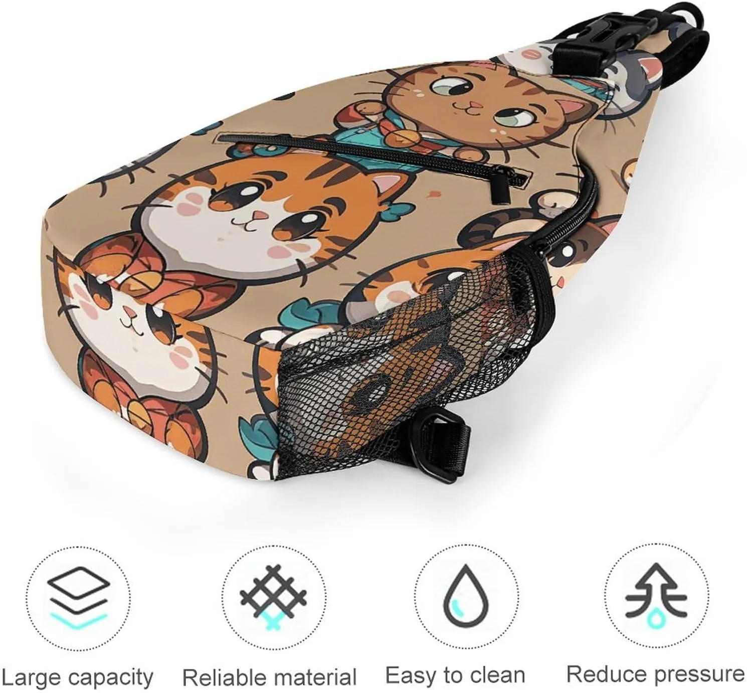 Crossbody Sling Bag Cute Dogs Backpack Sling Bag Travel Hiking Chest Bag Shoulder Bag Daypack