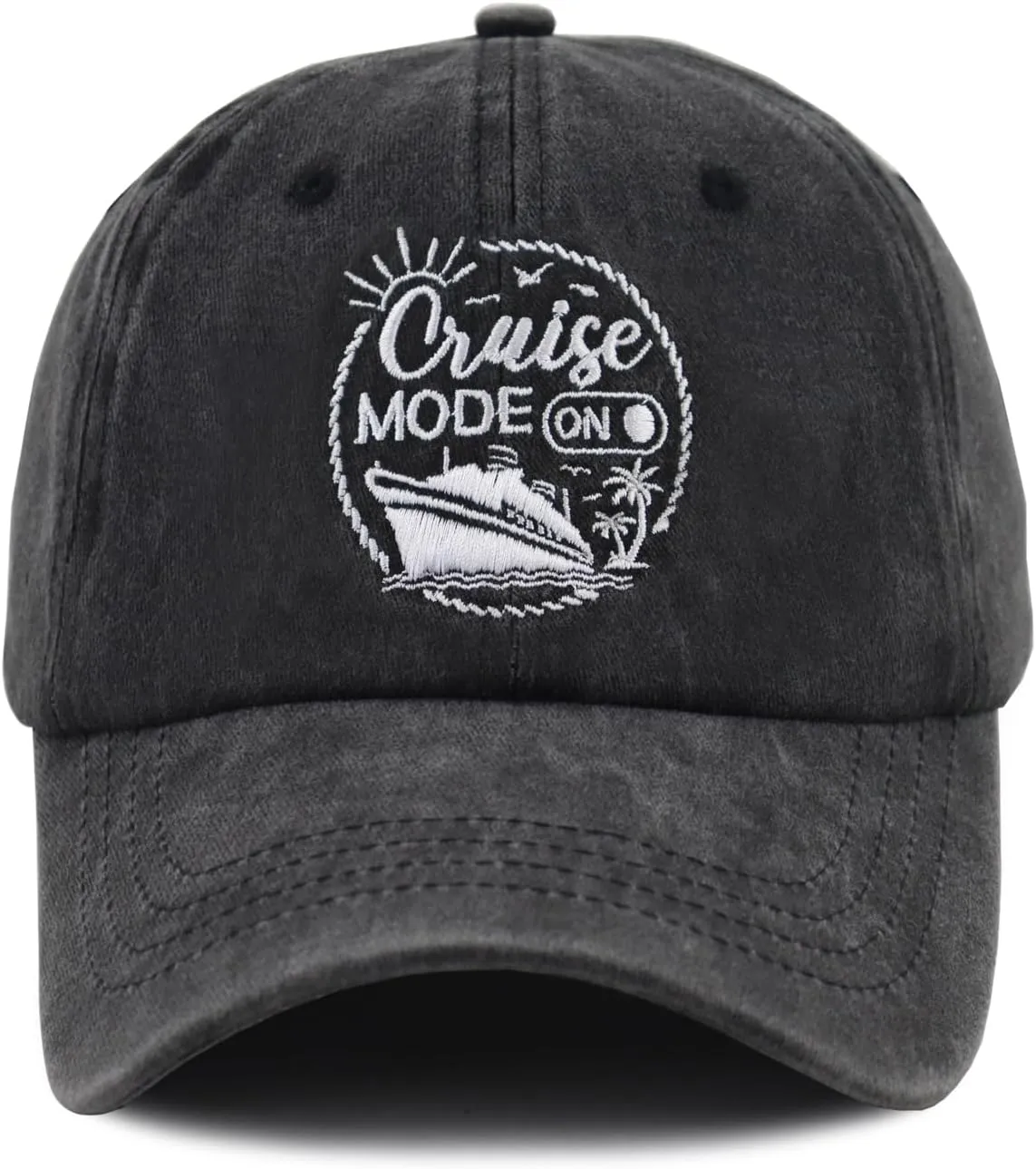 Cruise Mode On Baseball Caps for Men Women, Adjustable Embroidered Cotton Outdoor Hats