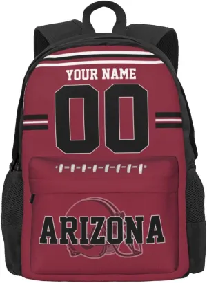 Custom Arizona Backpack for Men Women, Personalized Backpacks with Name and Number, Customize Casual Backpack Gifts for Fans