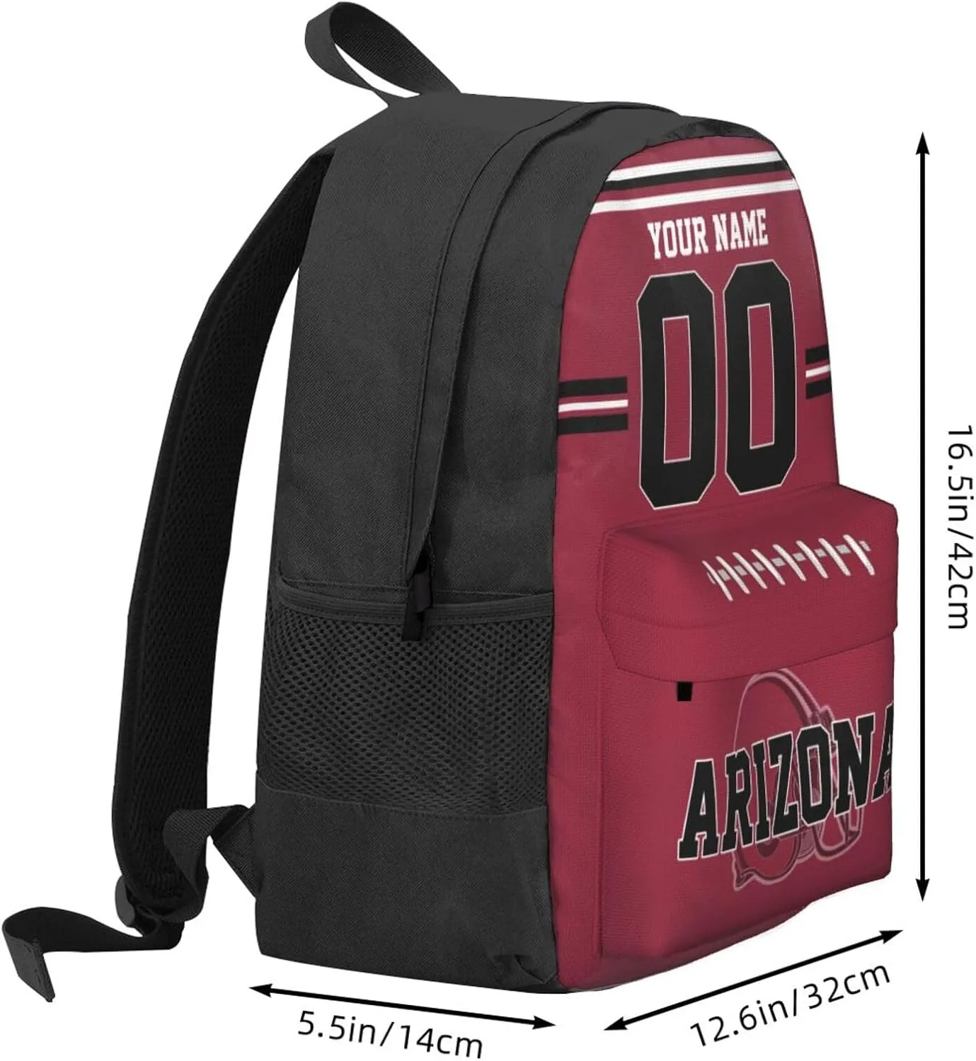 Custom Arizona Backpack for Men Women, Personalized Backpacks with Name and Number, Customize Casual Backpack Gifts for Fans