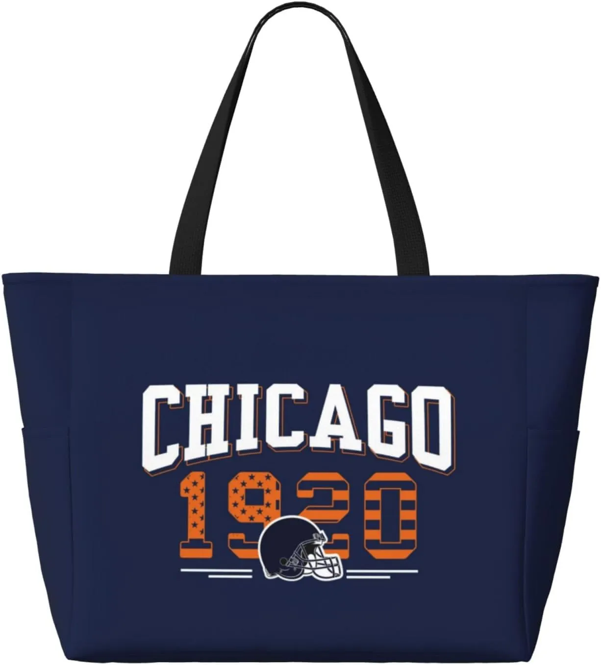 Custom Beach Bag Custom Football Style Large Beach Tote Bag Personalized Add Your Name and Number Shoulder Bag
