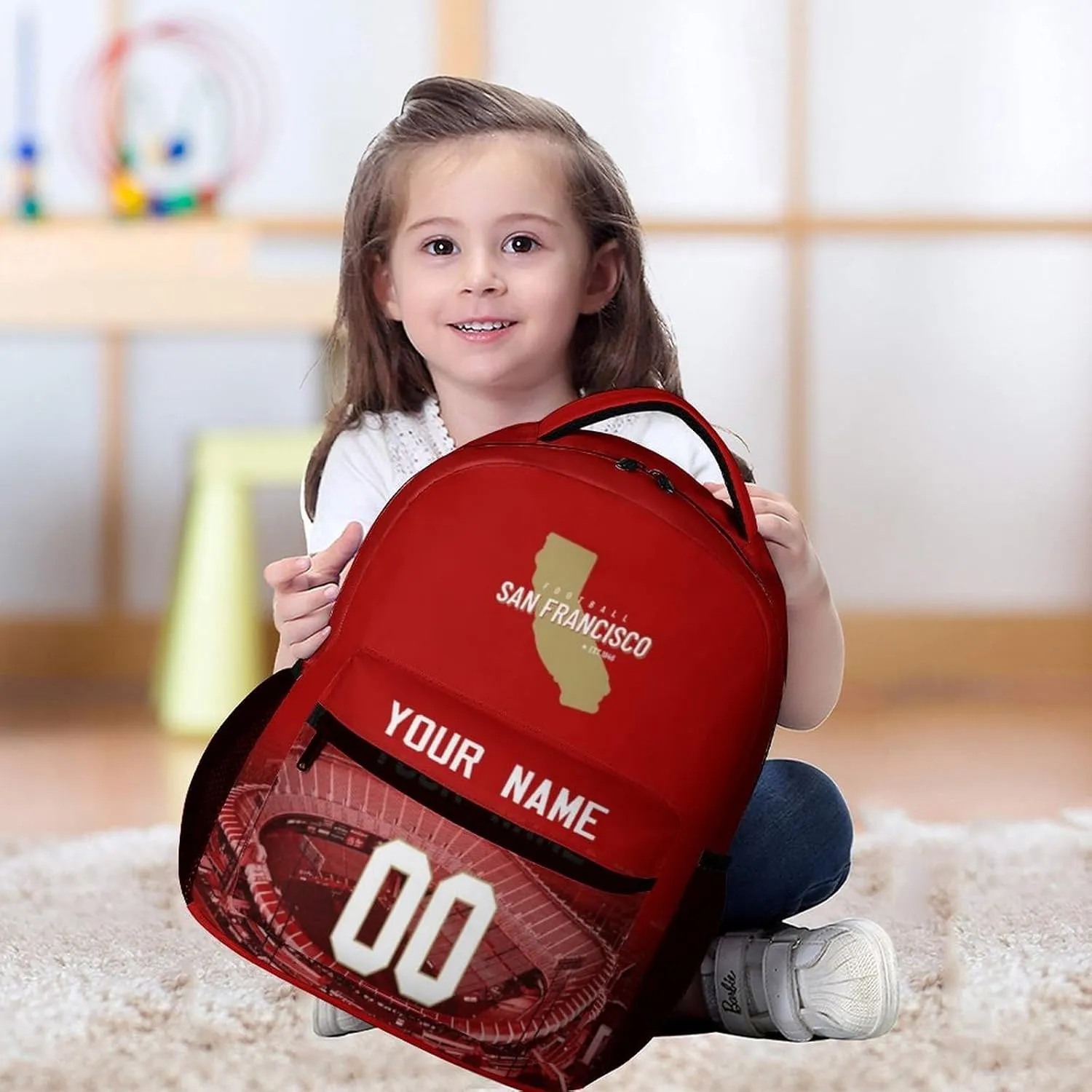 Custom Football Backpacks City Team Court Schoolbags Personalized Name Number Travel Camp Children Bag Fans Gift