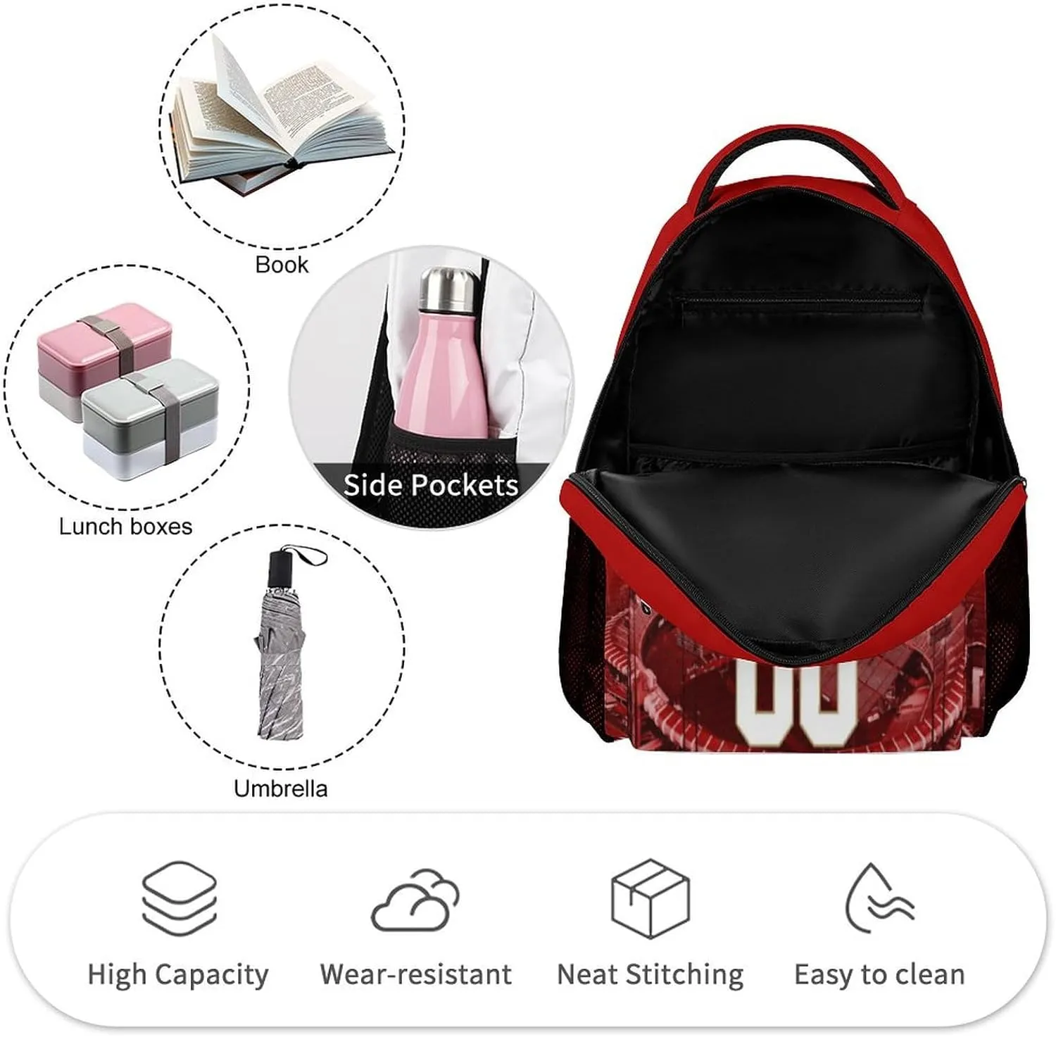 Custom Football Backpacks City Team Court Schoolbags Personalized Name Number Travel Camp Children Bag Fans Gift