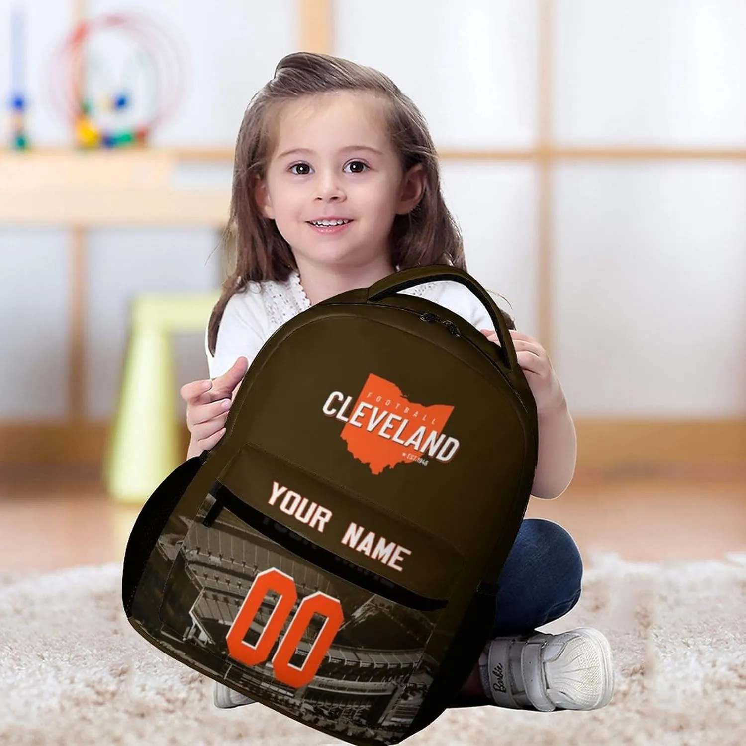 Custom Football Backpacks City Team Court Schoolbags Personalized Name Number Travel Camp Children Bag Fans Gift