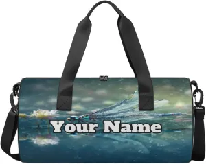 Custom Gym Bag for Women Men with Name, Personalized Dragonfly Duffel Bag for Sports, Waterproof Dance Bag, Lightweight Carryon Gym Bag, Dragonfly Pattern