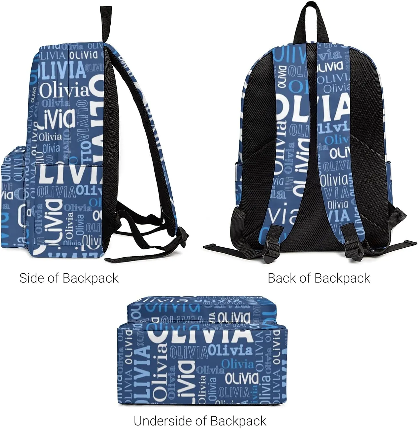 Custom Name Backpack, Personalized Schoolbag with Name for Boys Girls Kids, Customized Casual Backpack with Name Gifts for School Travel Picnic Camping Hiking