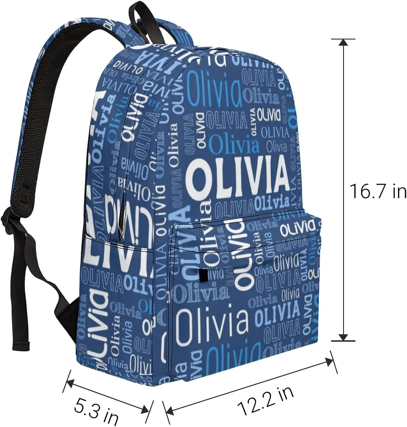 Custom Name Backpack, Personalized Schoolbag with Name for Boys Girls Kids, Customized Casual Backpack with Name Gifts for School Travel Picnic Camping Hiking
