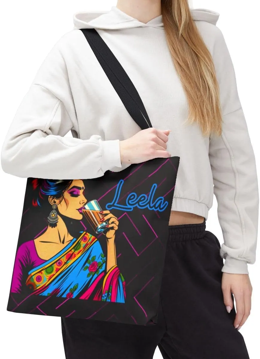 Customizable Tote Bags for Women-Bollywood Lover Tote Bags-Custom Name or Text Print Chai Lover Gift Totes