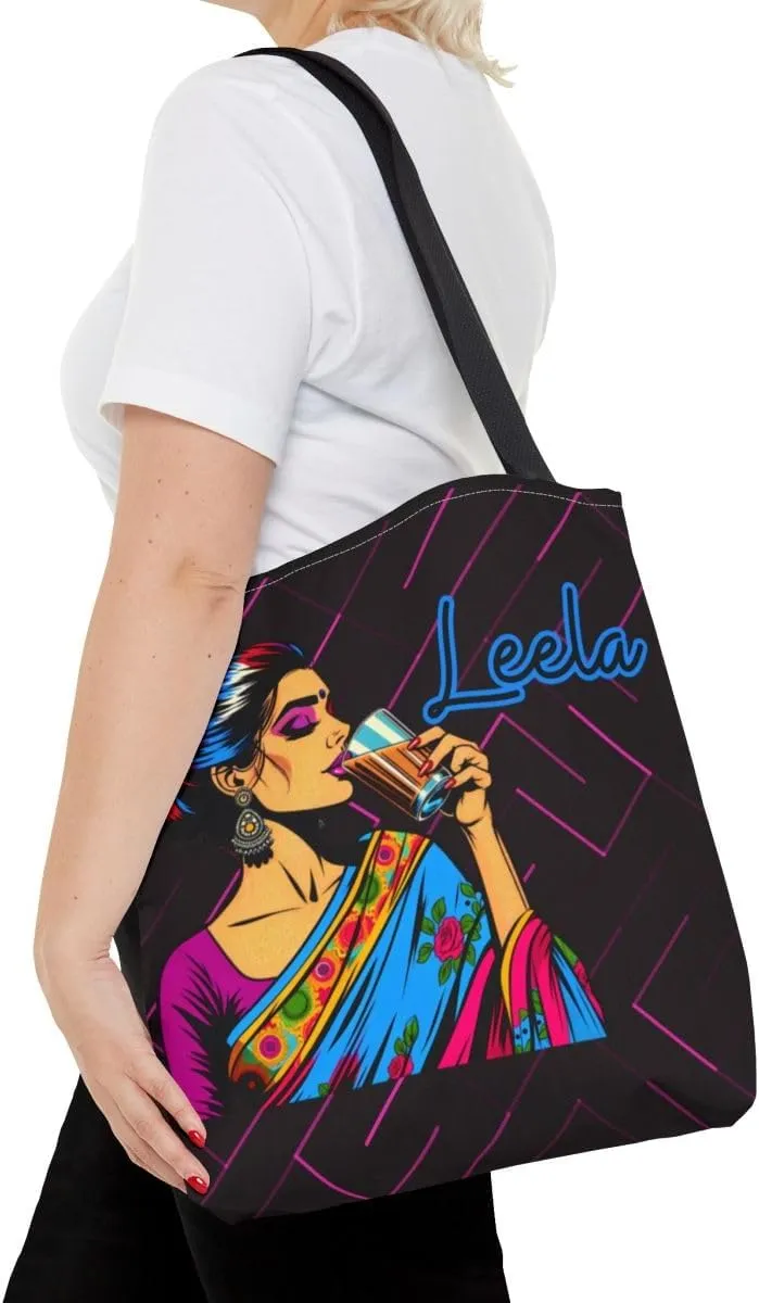 Customizable Tote Bags for Women-Bollywood Lover Tote Bags-Custom Name or Text Print Chai Lover Gift Totes