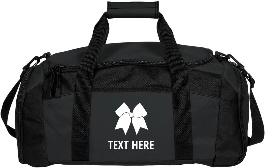 CustomizedGirl Personalized Duffel Cheer Bag - Cheer Bags for Cheerleaders, Polyester Cheerleading Bag with Detachable & Adjustable Shoulder Strap, Gym Bag with Custom Name & Size Zipper Compartment