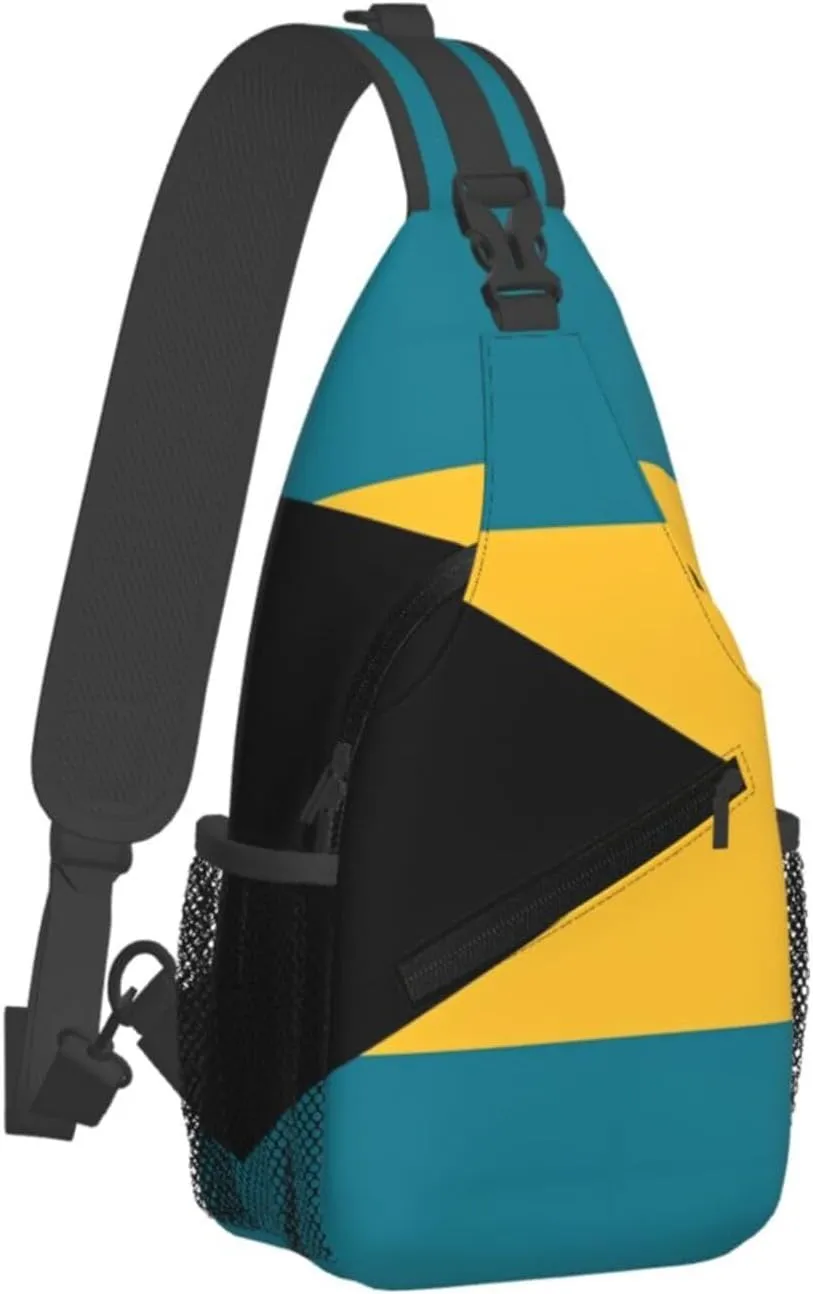 Cute Bahamas Flag Sling Backpack Multipurpose Crossbody Sling Bag Travel Hiking Crossbody Shoulder Bag Backpack