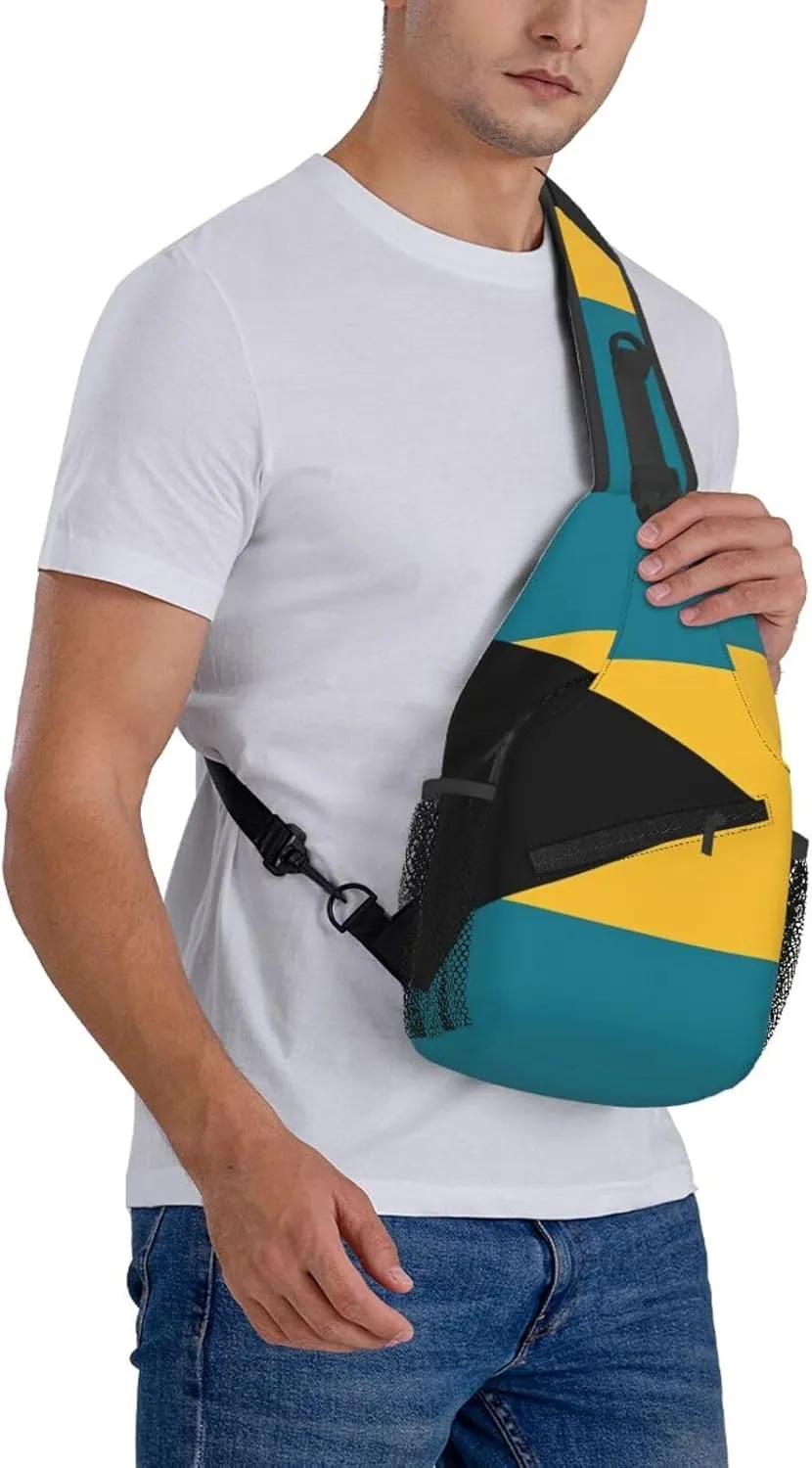 Cute Bahamas Flag Sling Backpack Multipurpose Crossbody Sling Bag Travel Hiking Crossbody Shoulder Bag Backpack
