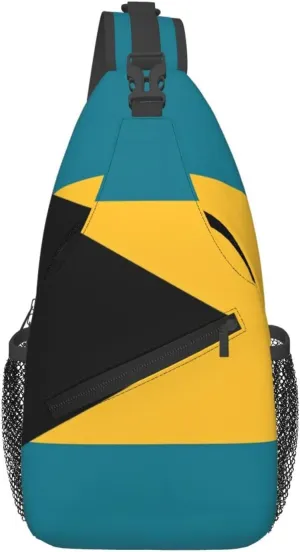 Cute Bahamas Flag Sling Backpack Multipurpose Crossbody Sling Bag Travel Hiking Crossbody Shoulder Bag Backpack