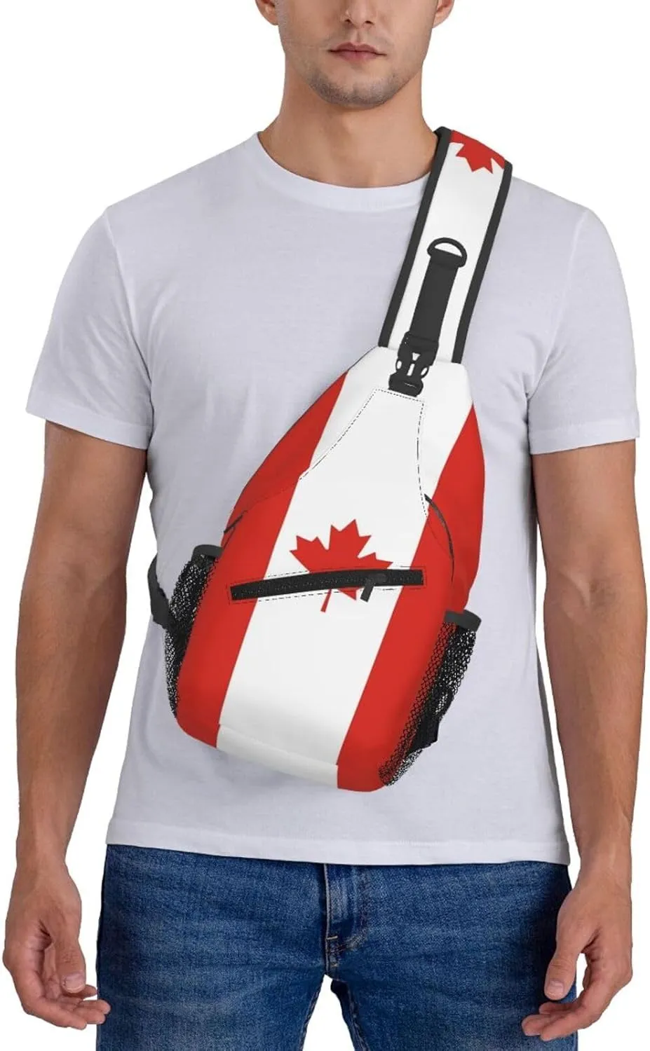 Cute Canada Flag Sling Backpack Multipurpose Crossbody Sling Bag Travel Hiking Crossbody Shoulder Bag Backpack