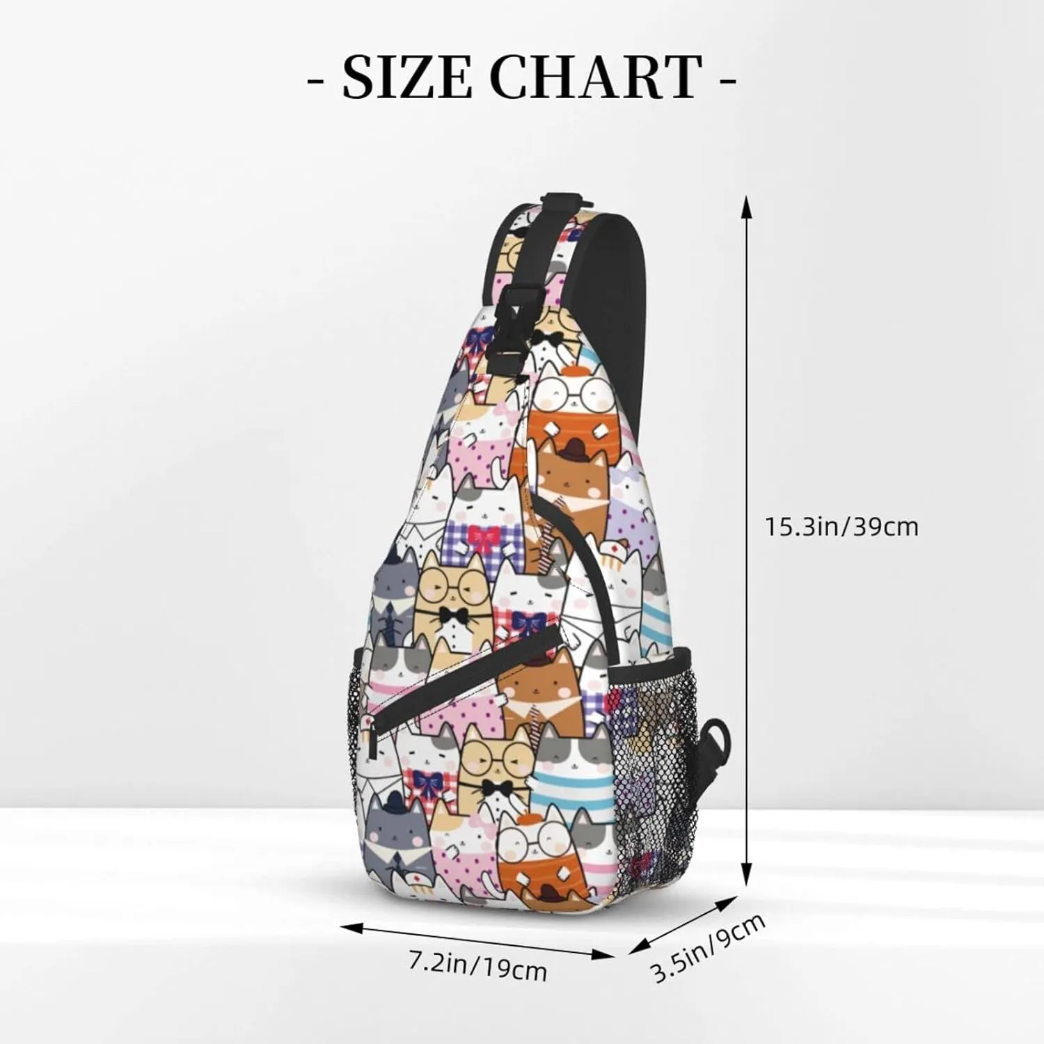 Cute Cat Sling Bag Crossbody Backpack Women Kawaii Present Outdoor Casual