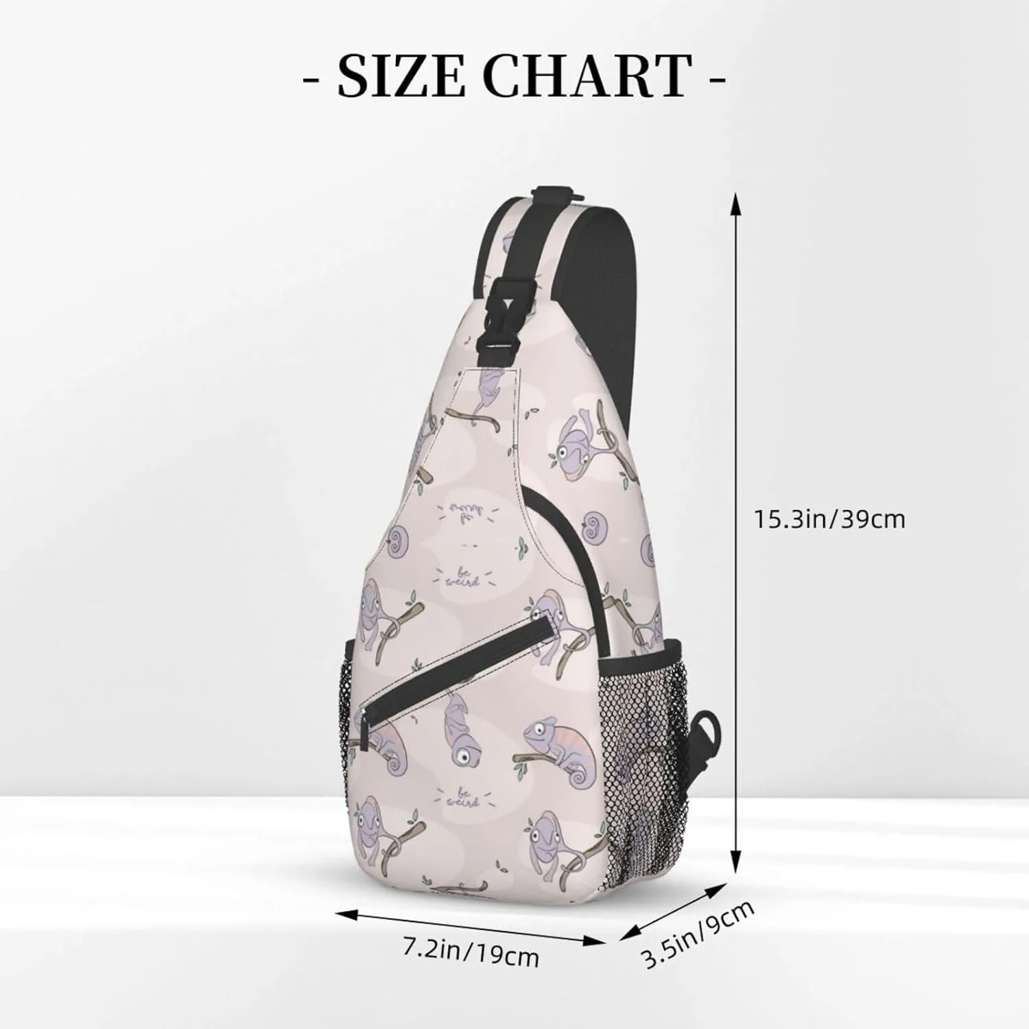 Cute Chameleon Crossbody Bag Lizard Shoulder Bag Backpack Cute Sling Bag Chest Casual Daypack for Outdoor