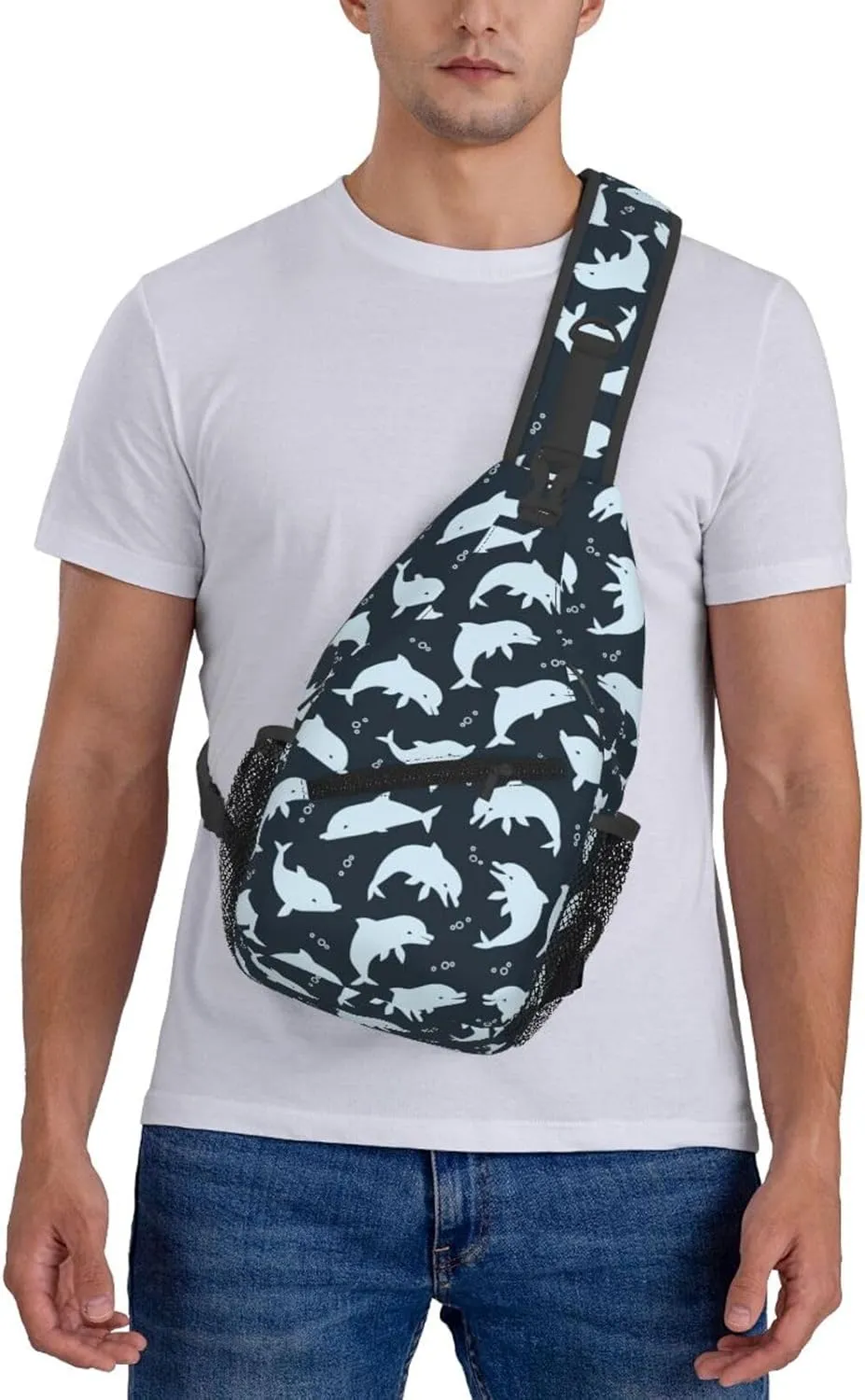 Cute Dolphin Crossbody Bag Cute Shoulder Bag Backpack Cute Dolphin Sling Bag Chest Casual Daypack Bag