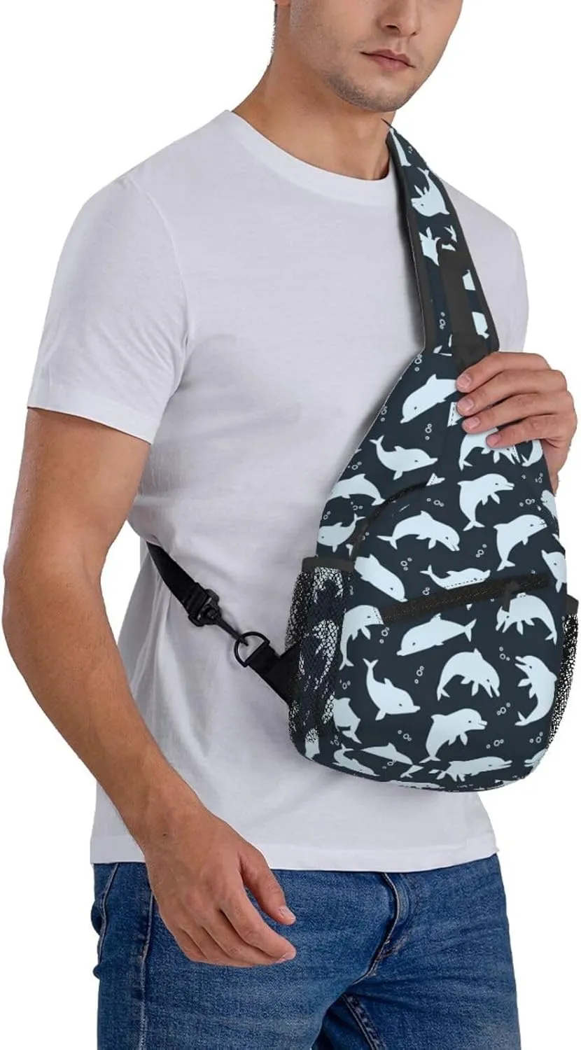 Cute Dolphin Crossbody Bag Cute Shoulder Bag Backpack Cute Dolphin Sling Bag Chest Casual Daypack Bag