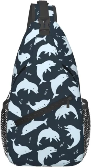 Cute Dolphin Crossbody Bag Cute Shoulder Bag Backpack Cute Dolphin Sling Bag Chest Casual Daypack Bag