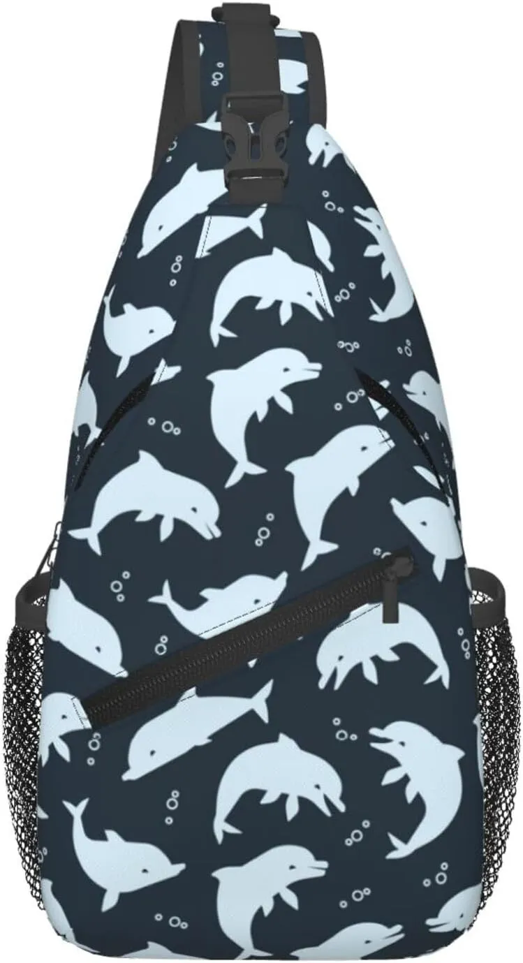 Cute Dolphin Crossbody Bag Cute Shoulder Bag Backpack Cute Dolphin Sling Bag Chest Casual Daypack Bag