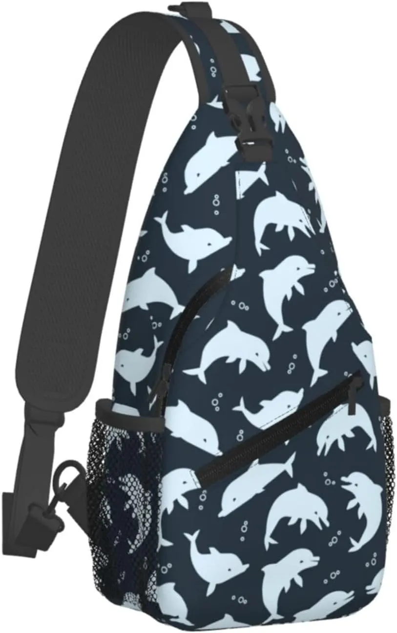 Cute Dolphin Crossbody Bag Cute Shoulder Bag Backpack Cute Dolphin Sling Bag Chest Casual Daypack Bag