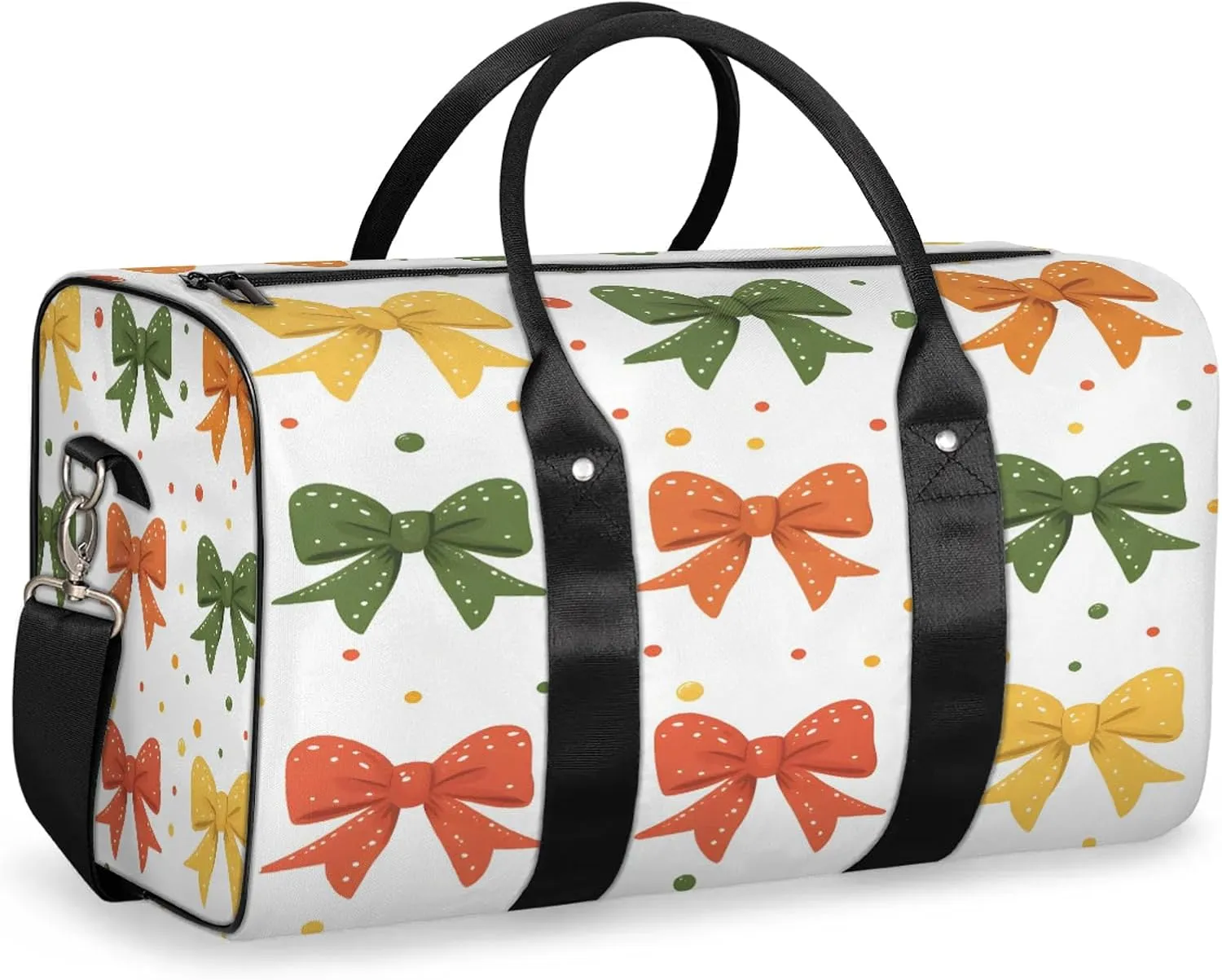 Cute Duffle Bag for Travel, Overnight Weekend Gym Carry On Luggage Bag, Colorful Bow Travel Duffel Bag for Men Women