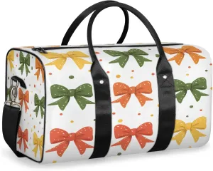 Cute Duffle Bag for Travel, Overnight Weekend Gym Carry On Luggage Bag, Colorful Bow Travel Duffel Bag for Men Women