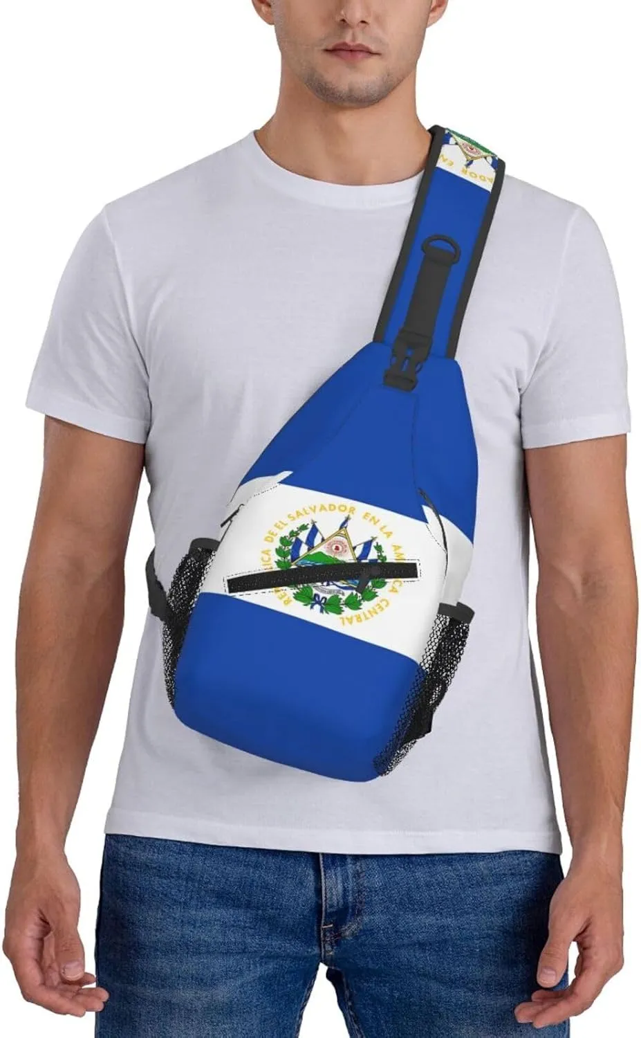 Cute El Salvador Flag Sling Backpack Multipurpose Crossbody Sling Bag Travel Hiking Crossbody Shoulder Bag Backpack