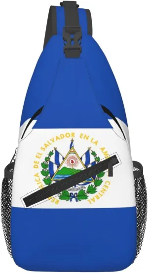 Cute El Salvador Flag Sling Backpack Multipurpose Crossbody Sling Bag Travel Hiking Crossbody Shoulder Bag Backpack