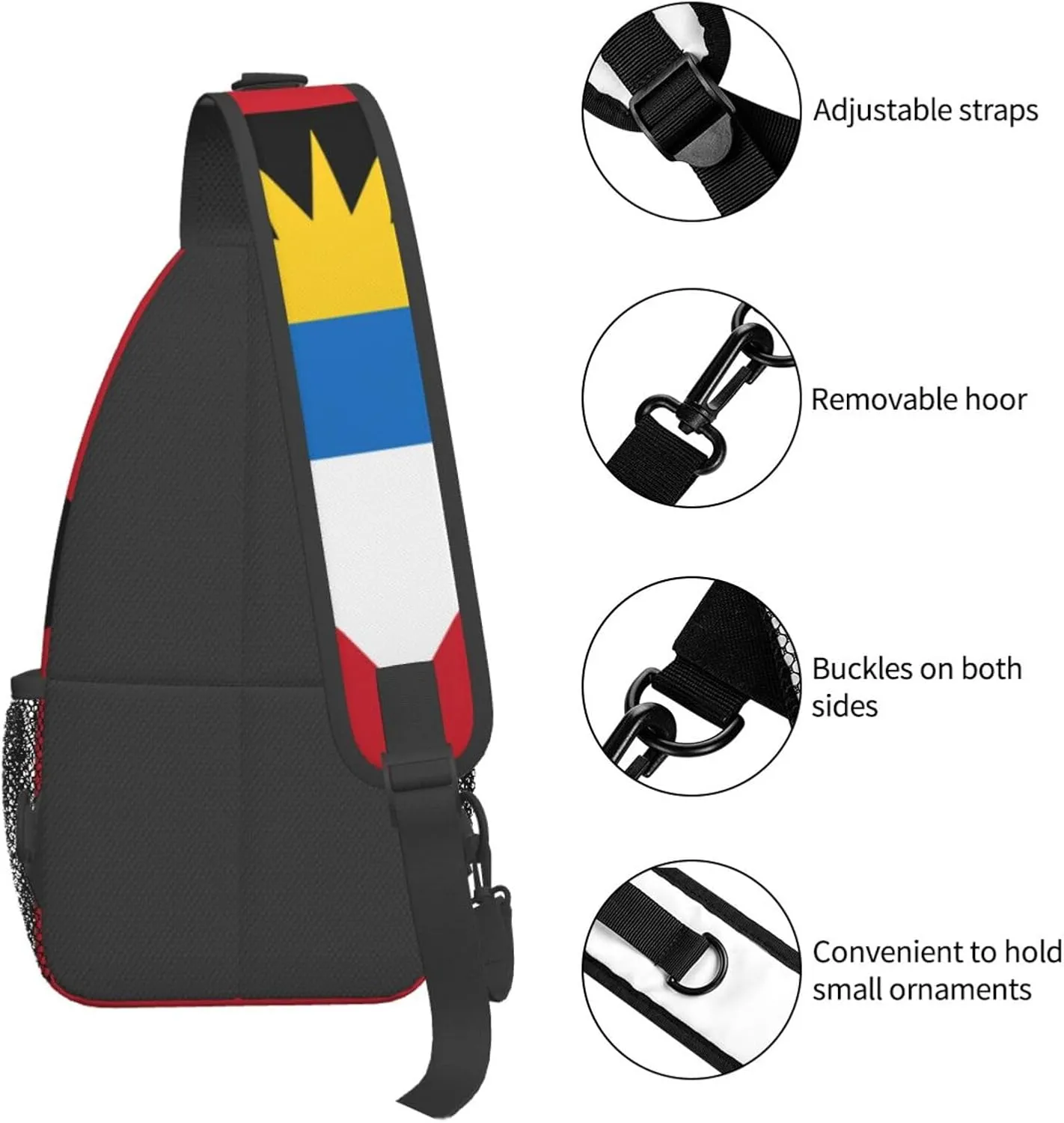 Cute Flag Sling Bag Crossbody Backpack Patriotic Flag Travel Hiking Daypack Shoulder Chest Bag for Women Men
